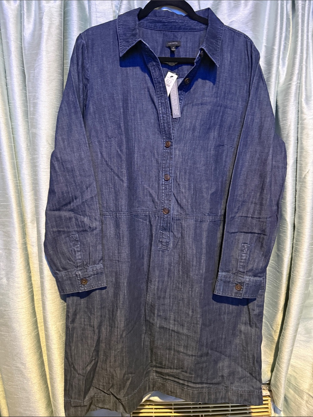 Talbots Indigo Chambray Shirt Dress
